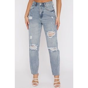 Boyfriend Jeans Retro Washed Blue XS